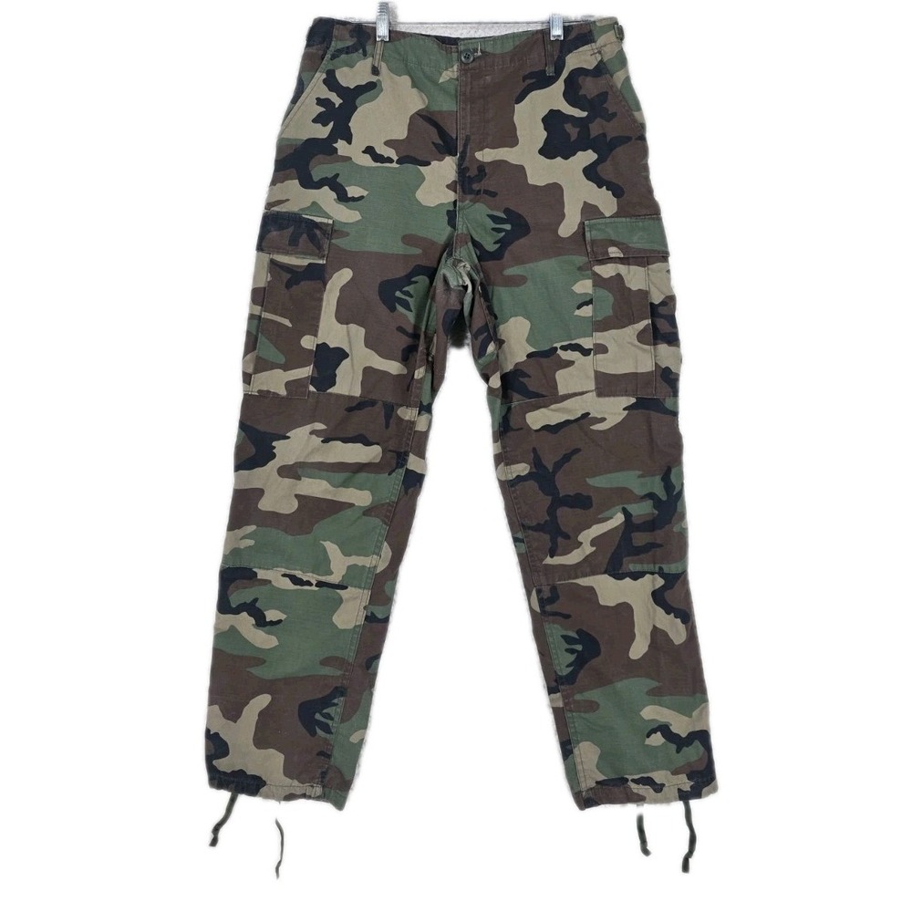 Propper Cargo Camo Pants Ripstop Mens M 34x31 Woodland Brown Green Wide Tapered
